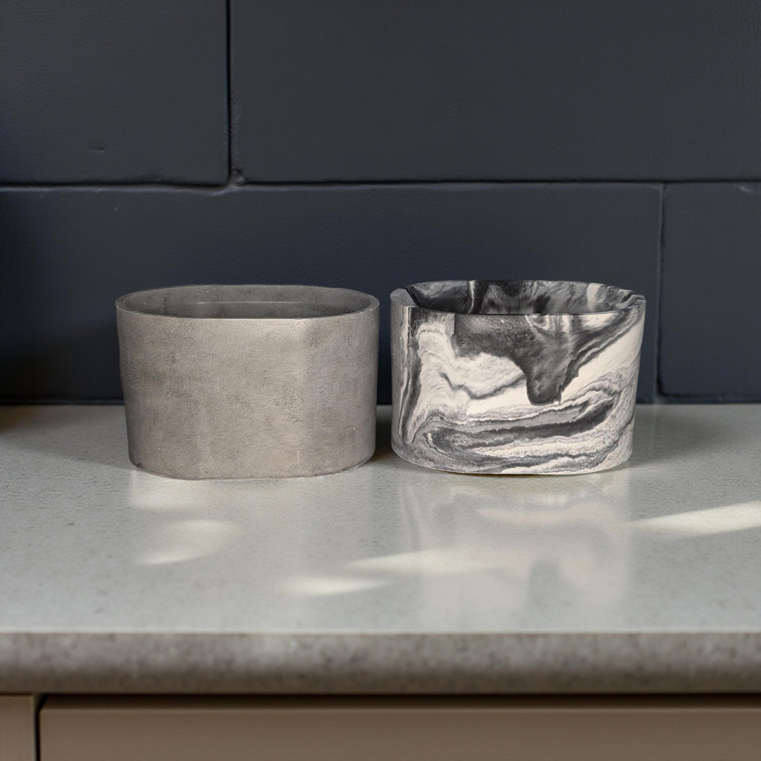 Handmade Concrete Oval Planter: Modern Minimalist Decor (4&amp;quot;x3&amp;quot;)