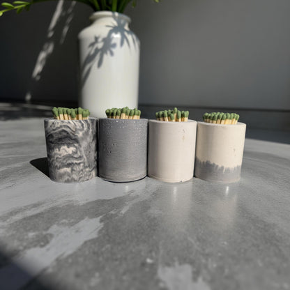 Handmade Concrete Match Holder with Striker: Modern Home Decor