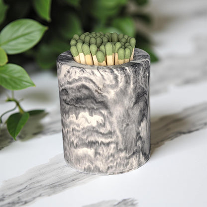 Handmade Concrete Match Holder with Striker: Modern Home Decor