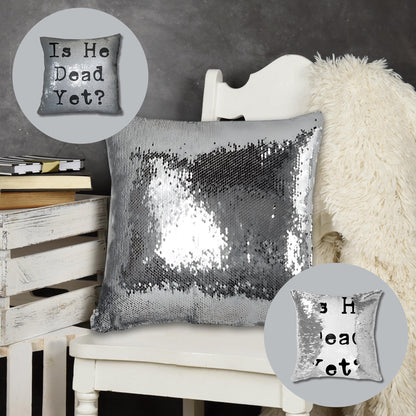 Funny Anti Trump Sequin Reversible Pillow Case, Is He Dead Yet Pillow Cover, Funny Mother&amp;