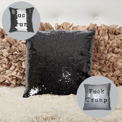 Funny Anti Trump Sequin Reversible Pillow Case, Subtle F*ck Trump Pillow Cover, Funny Mother&amp;