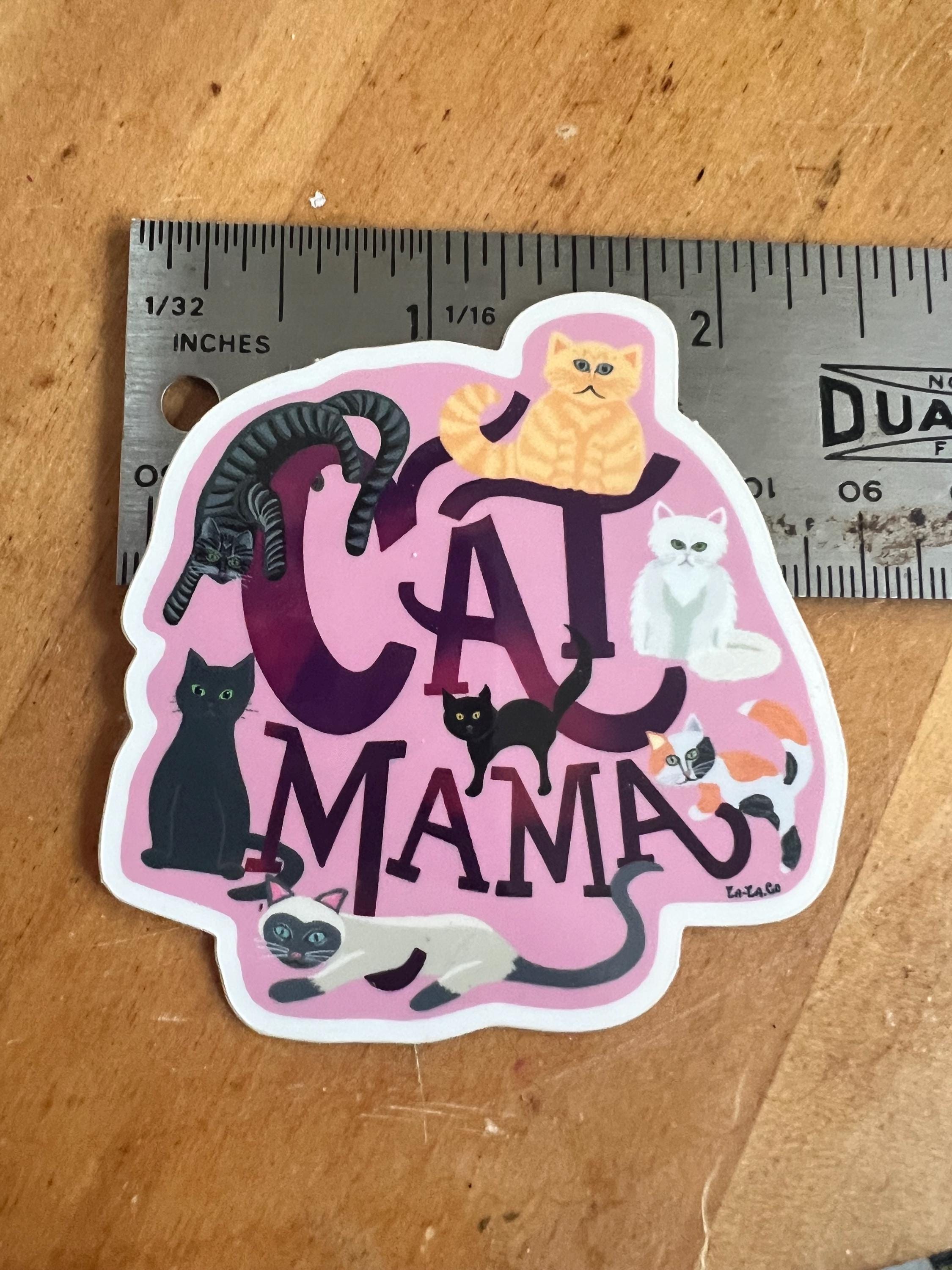Cat Mama Vinyl Sticker | Original Art Sticker for Cat Moms | Waterproof Die-Cut Sticker