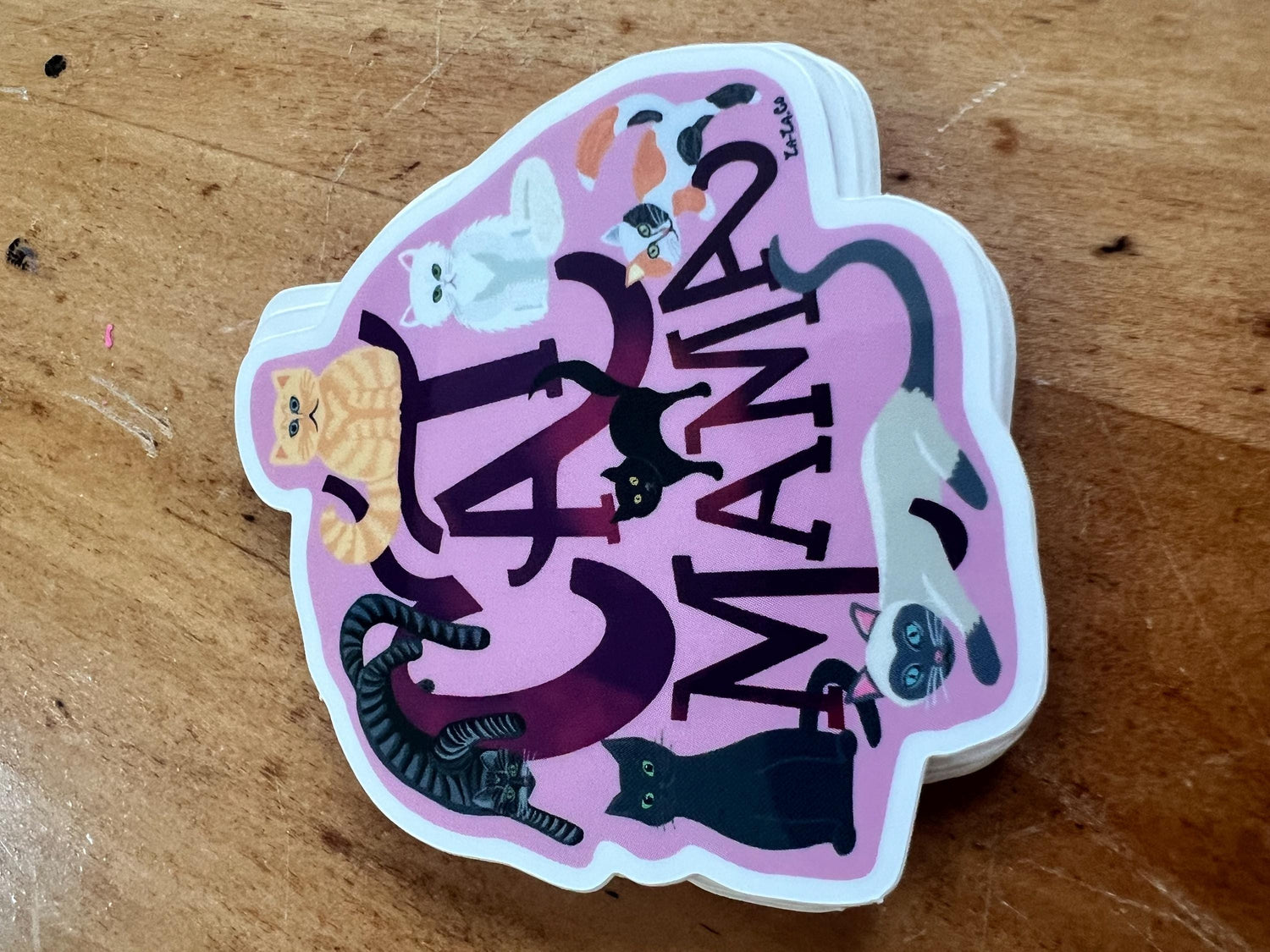 Cat Mama Vinyl Sticker | Original Art Sticker for Cat Moms | Waterproof Die-Cut Sticker