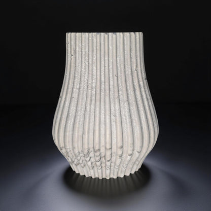 Handmade Ripple Concrete Vase: Modern Fluted Home Decor