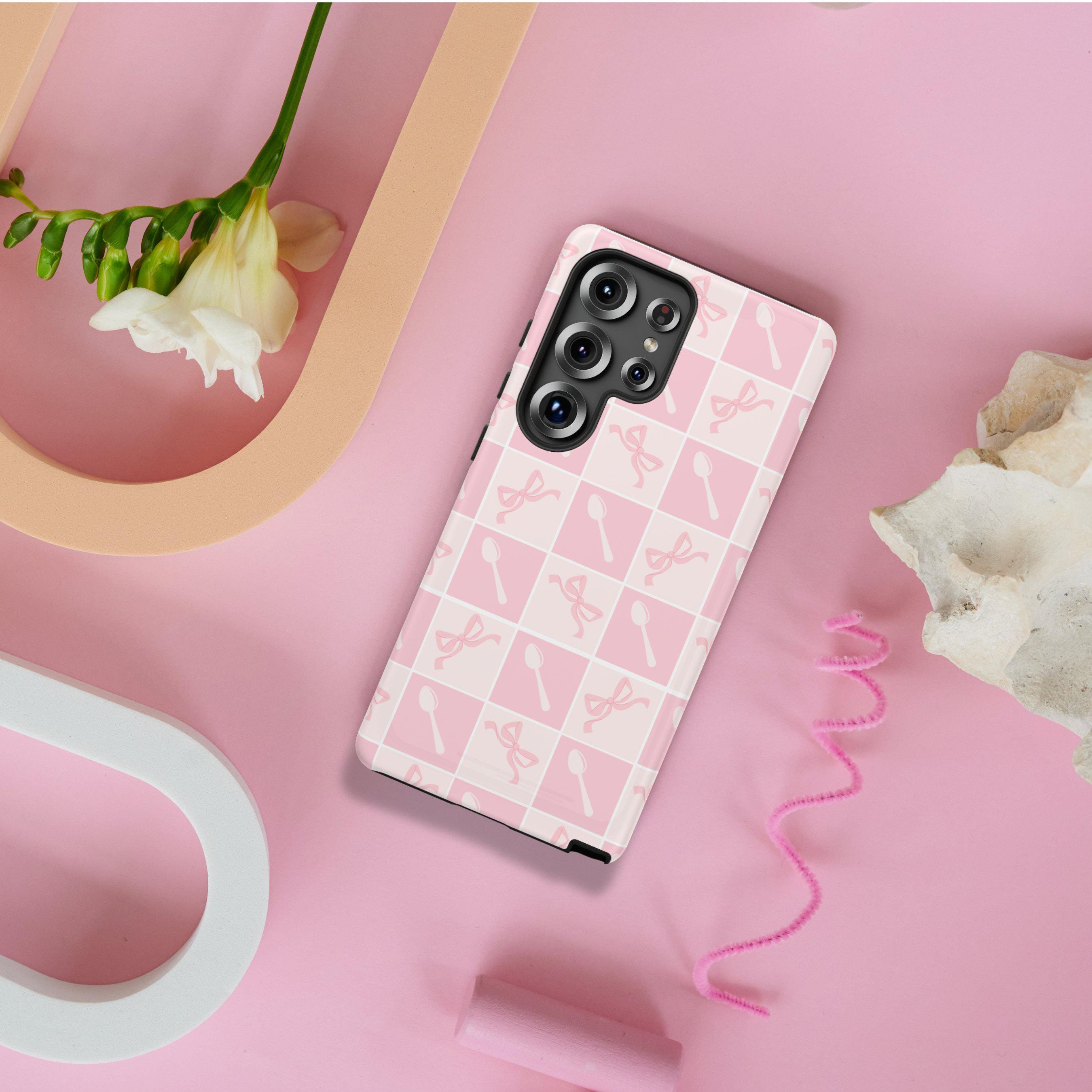 Spoonie Samsung Galaxy Google Pixel Tough Case | Coquette Bows &amp; Spoons | Chronic Illness Spoon Theory Case | Gift for Spoonie 25 24 23 22