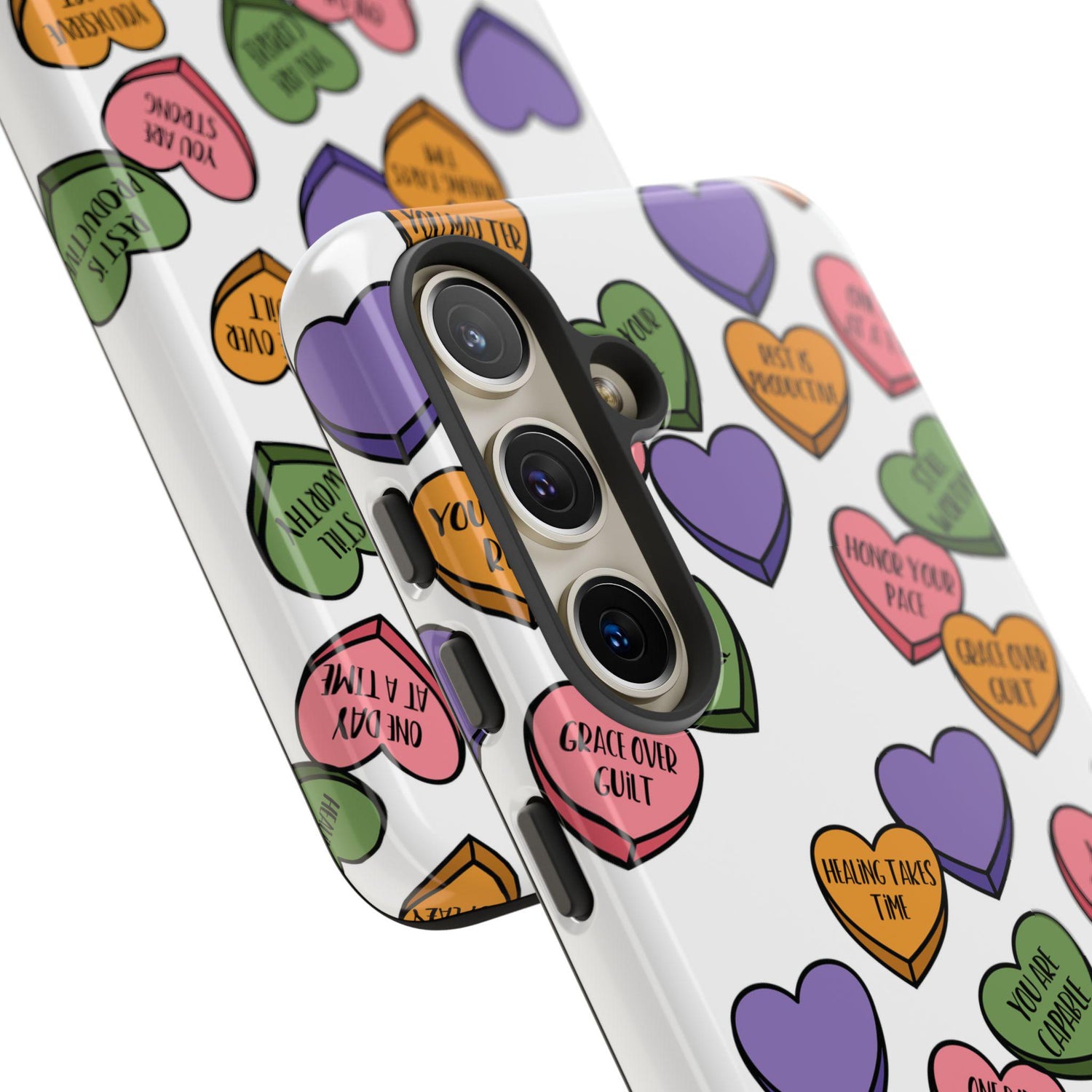 Spoonie Affirmation Samsung Galaxy Google Pixel Tough Case | Chronic Illness Pastel Heart Case | Support Gift for Spoonie 25 24 23 22 21 20