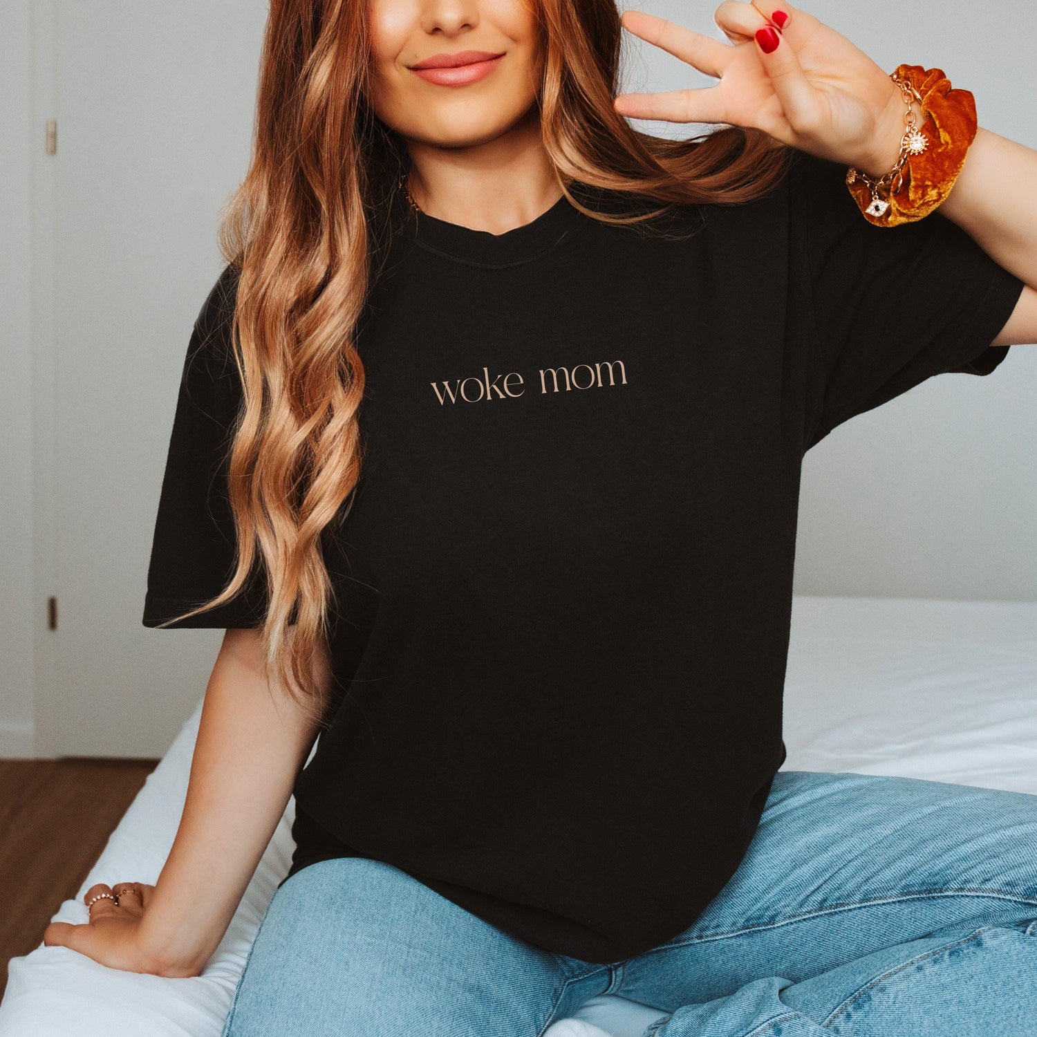 woke mom shirt, trendy mom t shirt, new mom gift, funny mom tee, graphic tee for moms, cute mom top, casual mom outfit