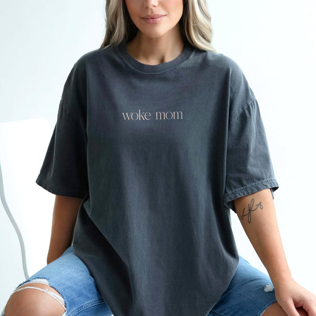 woke mom shirt, funny mom shirt, casual tee, cool mom top, mom life shirt, graphic tee, mom gift, oversized mom shirt, trendy mom shirt