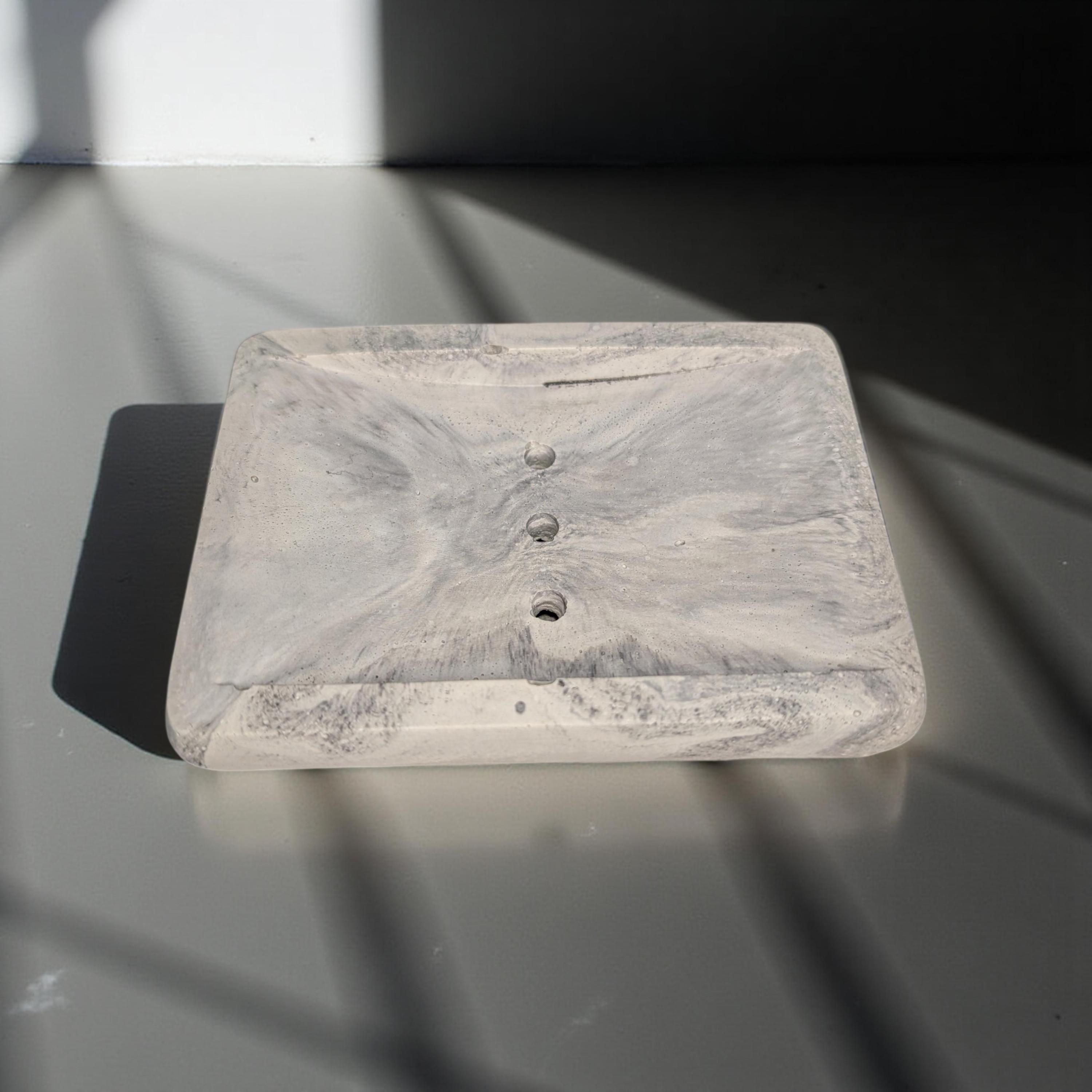 Minimalist Concrete Soap Dish with Drainage | Industrial Modern Bathroom Decor | Soap Saver Tray | Handmade Cement Bar Soap Holder