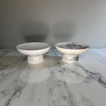 Handmade Small Concrete Pedestal Bowl – Minimalist Decorative Bowl, Modern Catchall Dish, Rustic Home Decor