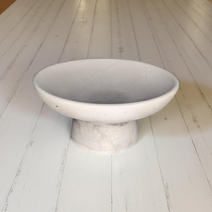 Handmade Small Concrete Pedestal Bowl – Minimalist Decorative Bowl, Modern Catchall Dish, Rustic Home Decor