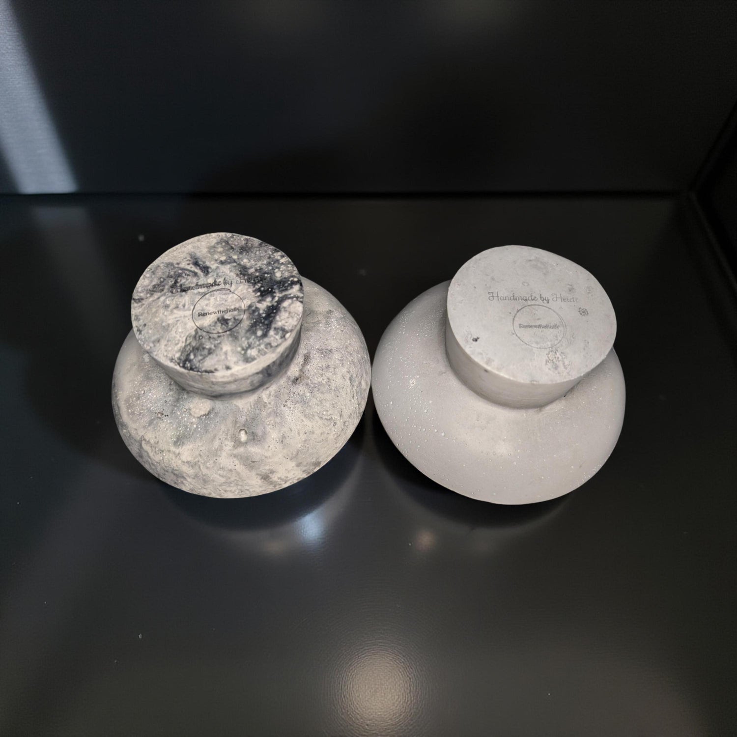 Handmade Small Concrete Pedestal Bowl – Minimalist Decorative Bowl, Modern Catchall Dish, Rustic Home Decor