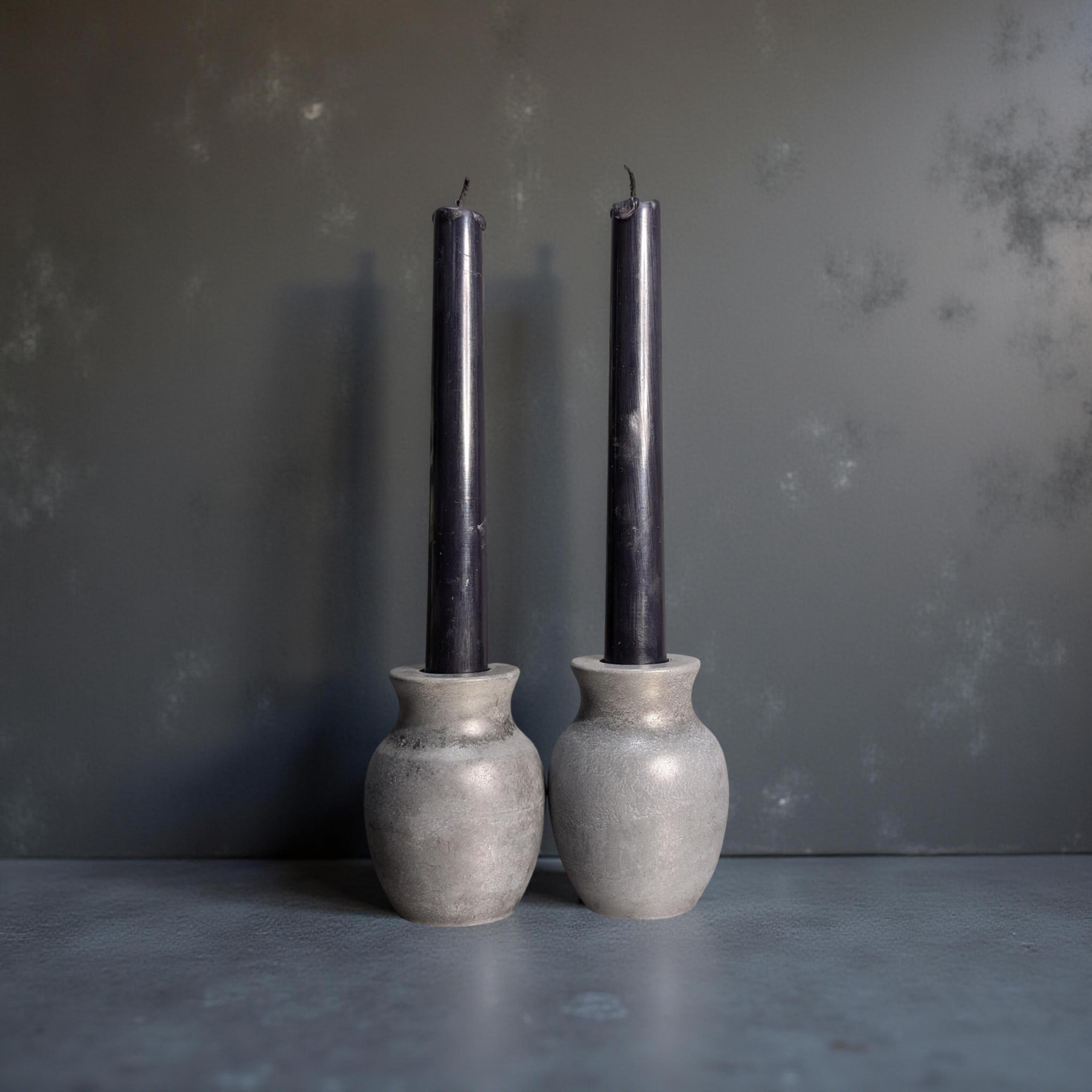Mini Concrete Vase – Small Modern Bud Vase for Dried Flowers or Stick Candles, Minimalist Event Table Decor, Bulk Wedding Favor