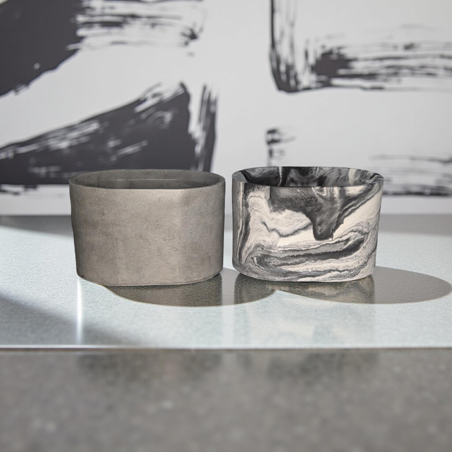 Handmade Concrete Oval Planter: Modern Minimalist Decor (4&amp;quot;x3&amp;quot;)