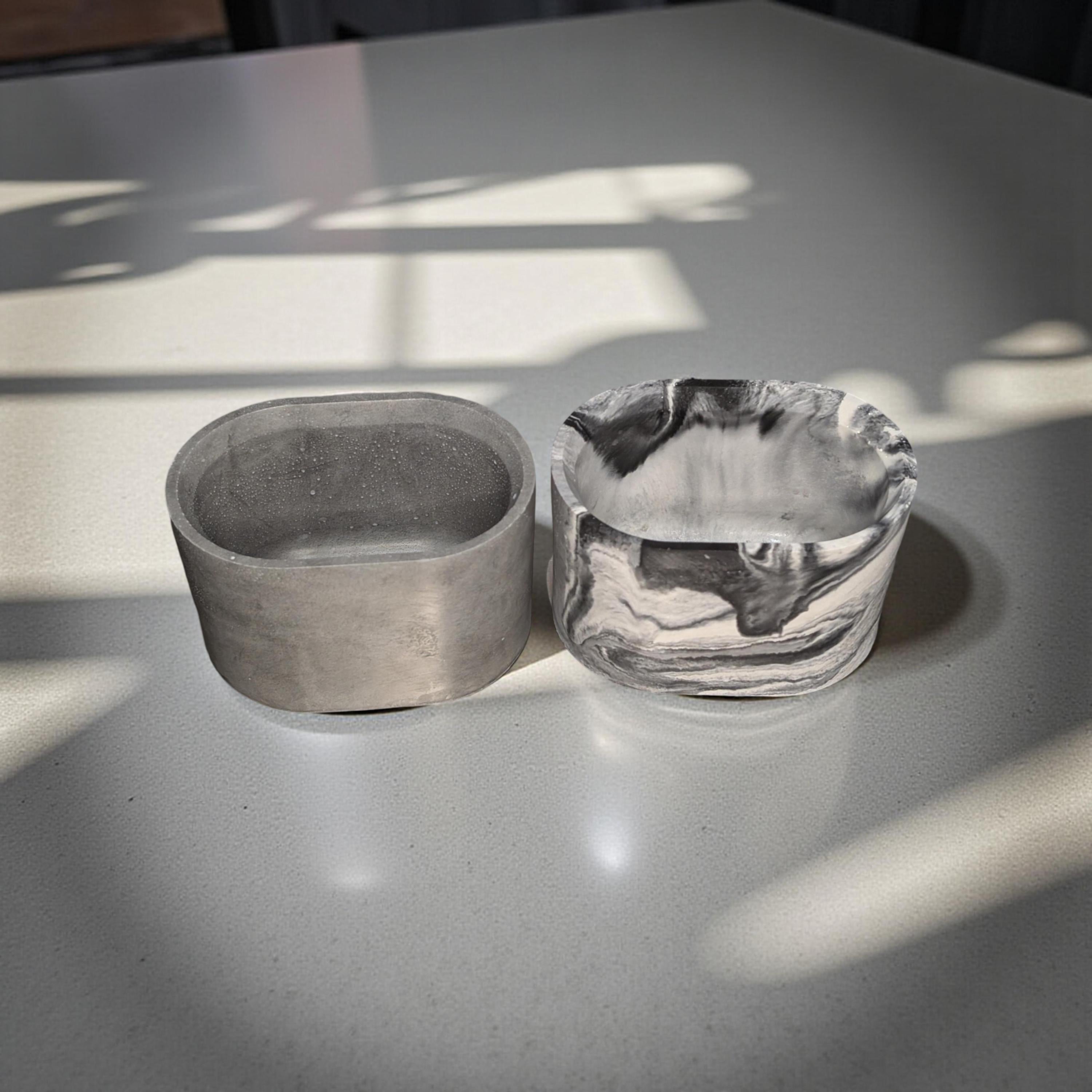 Handmade Concrete Oval Planter: Modern Minimalist Decor (4&amp;quot;x3&amp;quot;)