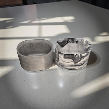 Handmade Concrete Oval Planter: Modern Minimalist Decor (4&amp;quot;x3&amp;quot;)