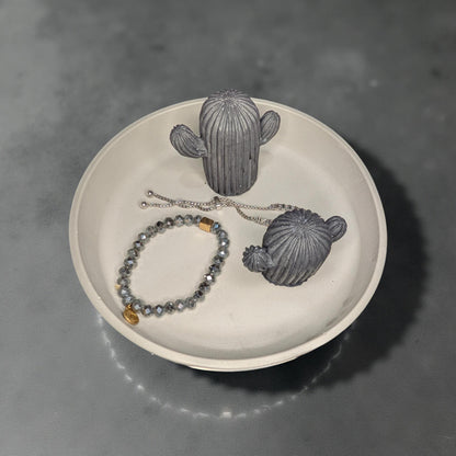 Concrete Cactus Ring Holder Dish – Handmade Jewelry Organizer Bowl | Gift for Her, Bridesmaid Gift, Minimalist Home Decor
