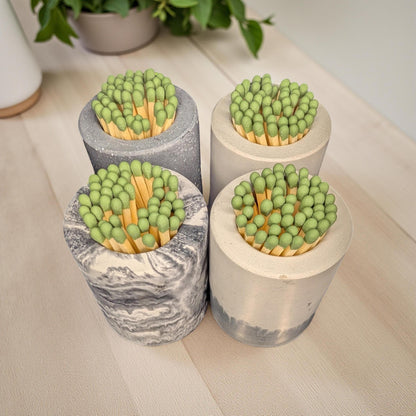Handmade Concrete Match Holder with Striker: Modern Home Decor