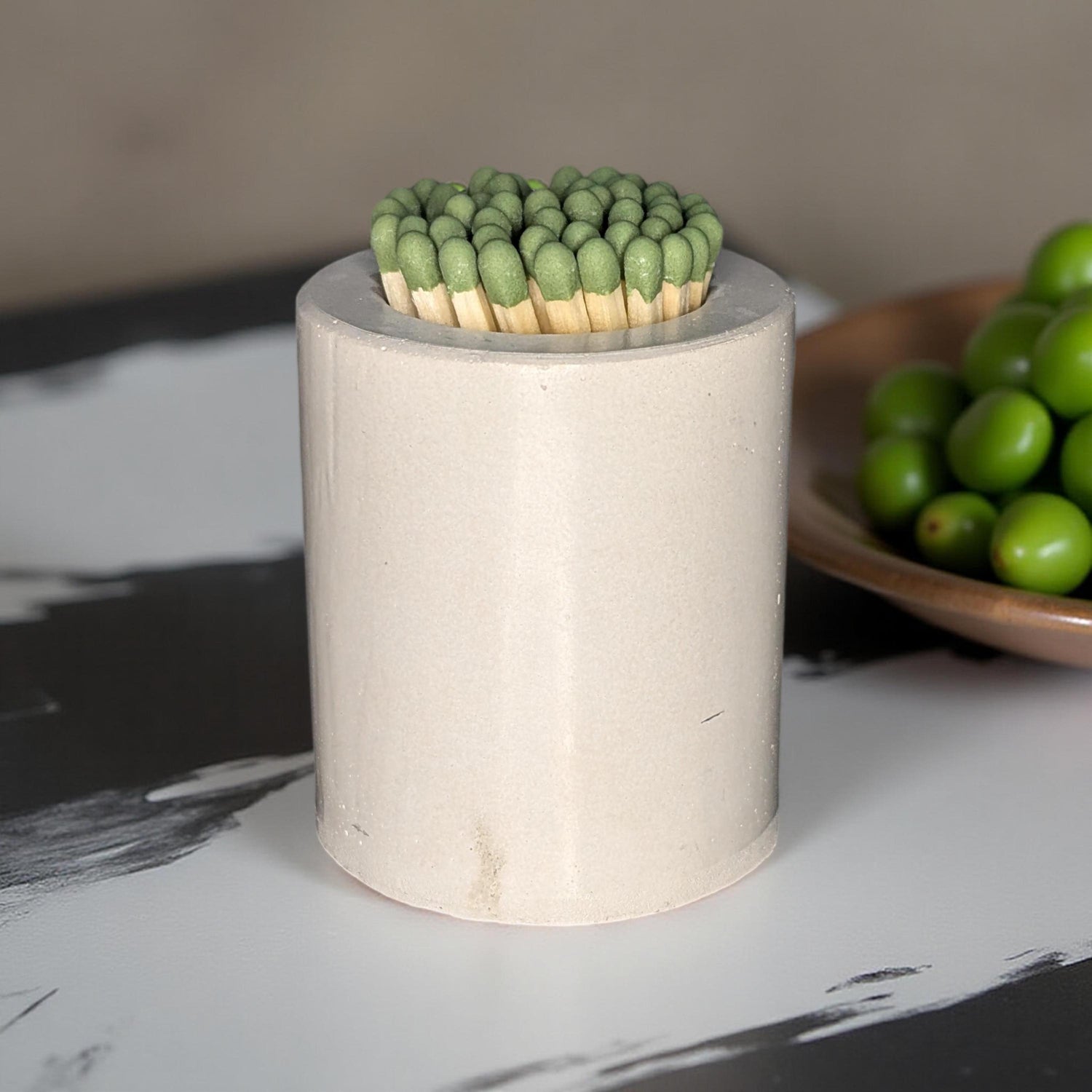 Handmade Concrete Match Holder with Striker: Modern Home Decor