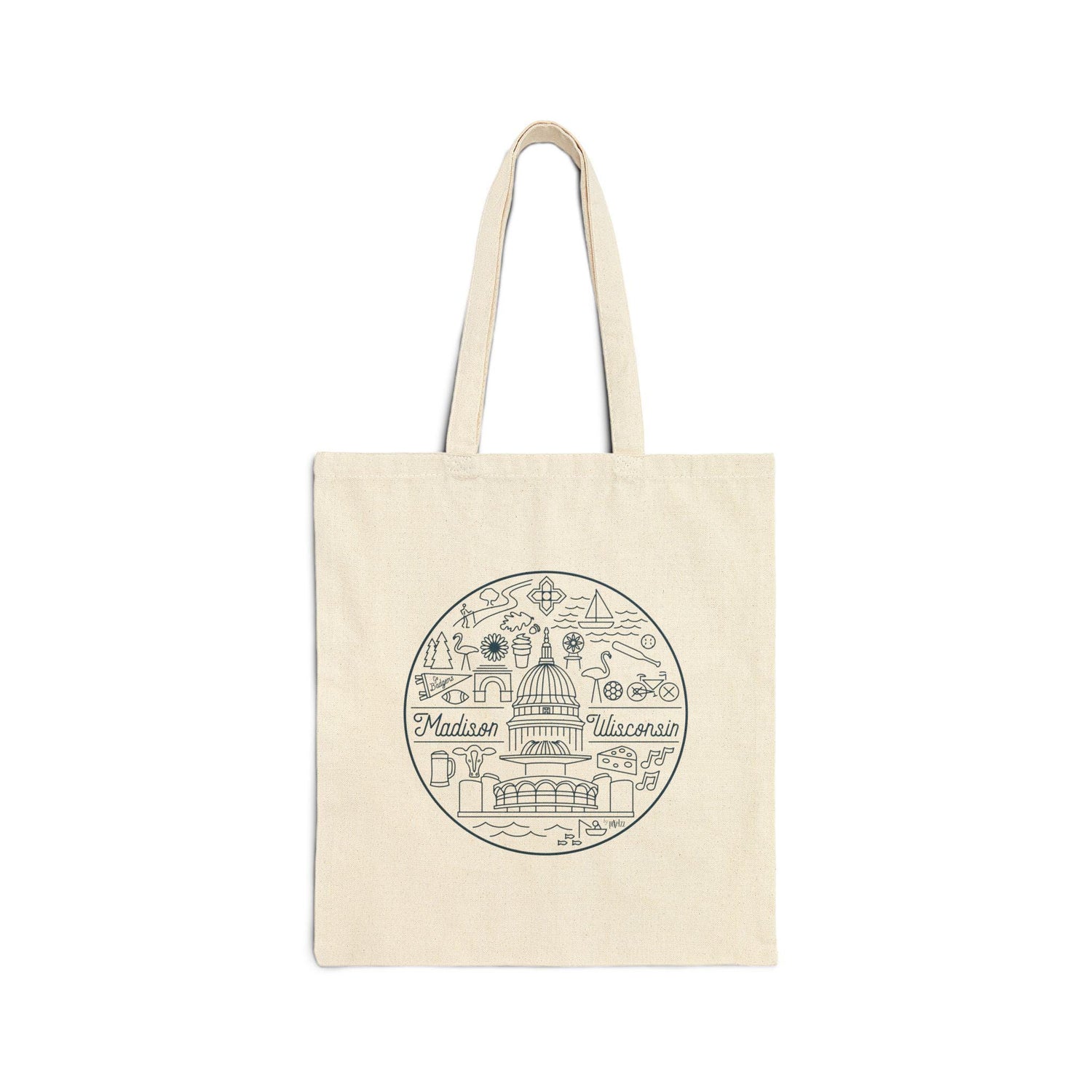 Madison Wisconsin Cotton Canvas Tote Bag, Eco-Friendly Shopping Bag, Travel Tote, City Souvenir, Gift Idea