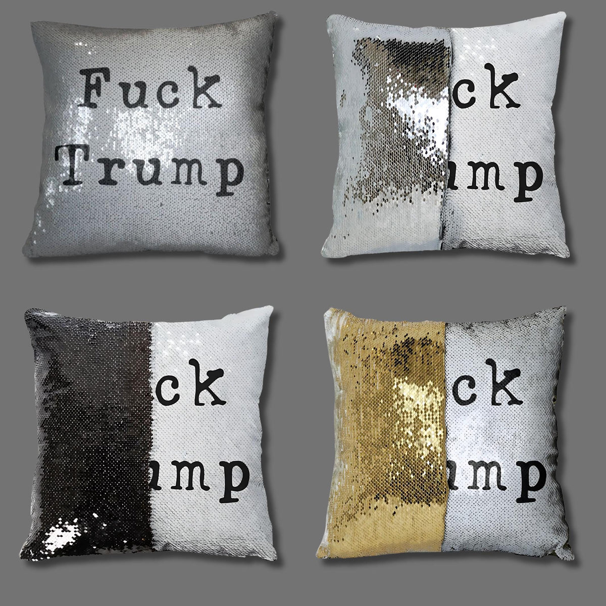 Funny Anti Trump Sequin Reversible Pillow Case, Subtle F*ck Trump Pillow Cover, Funny Mother&amp;
