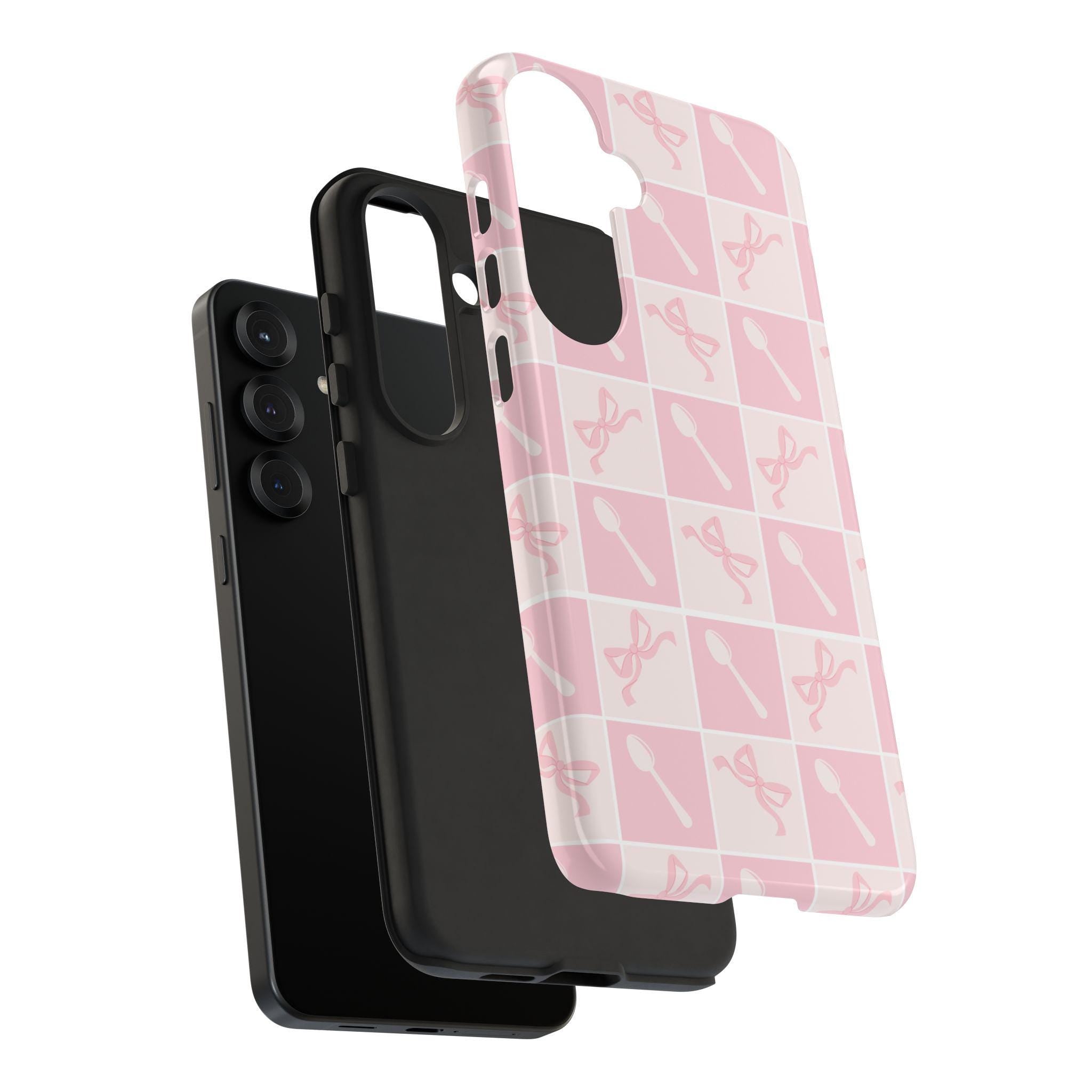 Spoonie Samsung Galaxy Google Pixel Tough Case | Coquette Bows &amp; Spoons | Chronic Illness Spoon Theory Case | Gift for Spoonie 25 24 23 22