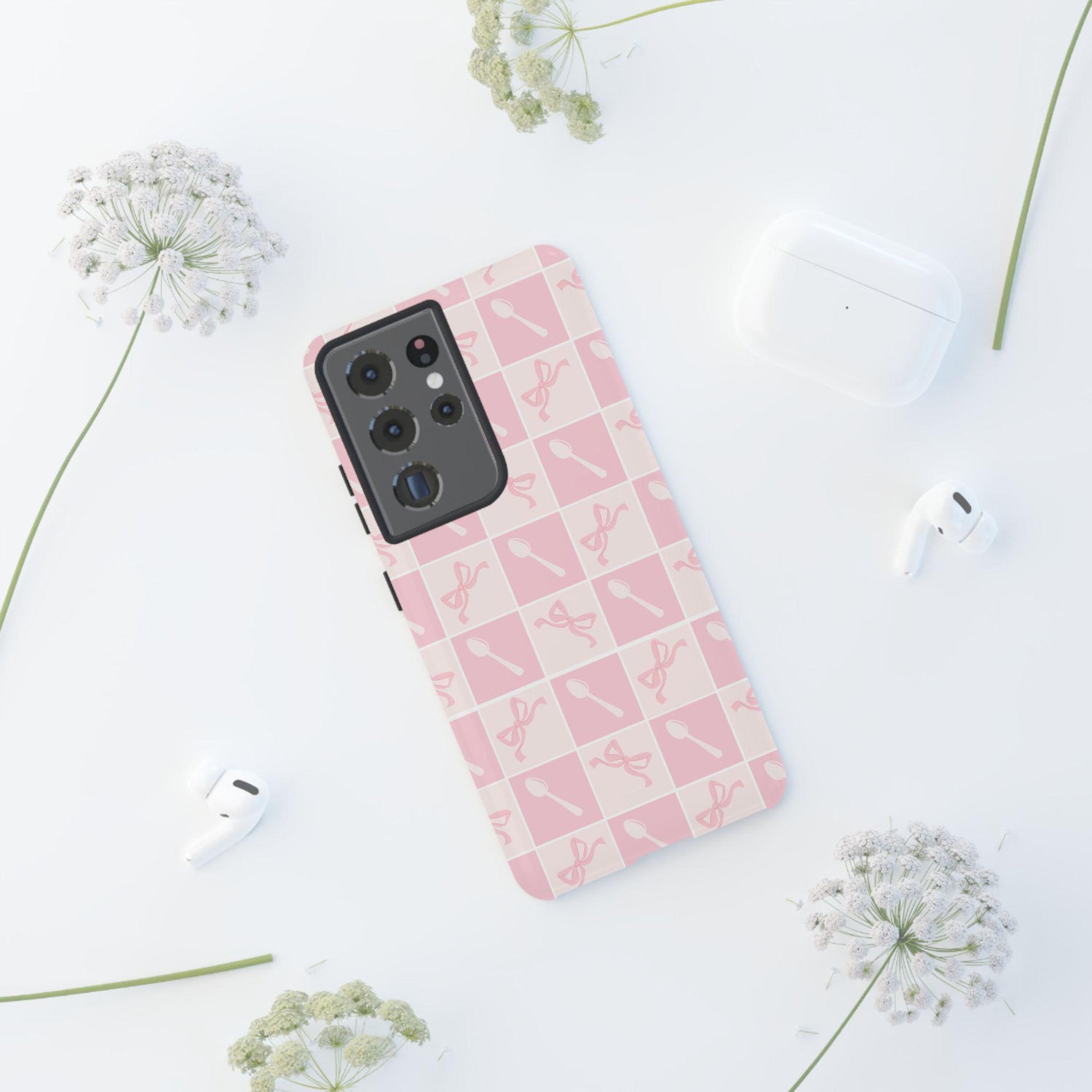Spoonie Samsung Galaxy Google Pixel Tough Case | Coquette Bows &amp; Spoons | Chronic Illness Spoon Theory Case | Gift for Spoonie 25 24 23 22