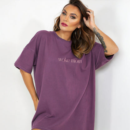 Woke Mom Shirt, Slogan T-Shirt for Moms, Funny Mom Tee, Oversized Casual Top, Unique Gift for Mothers, Trendy Graphic Shirt
