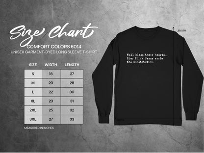 Christian Quote Shirt, Well Bless Their Hearts Shirt, Long Sleeve Graphic Tee, Funny Religious Shirt, Unisex Comfort Colors T-Shirt