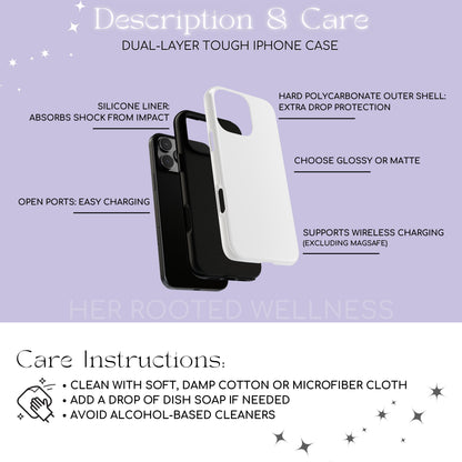 Stained Glass Effect Zebra Ribbon iPhone Tough Case | Rare Disease Warrior Gift | EDS Awareness iPhone Case 8 11 12 13 14 15 16 Pro Max