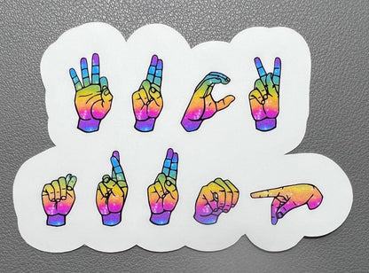ASL Anti-Trump Rainbow Sticker: LGBTQ+ Political Protest Vinyl Decal