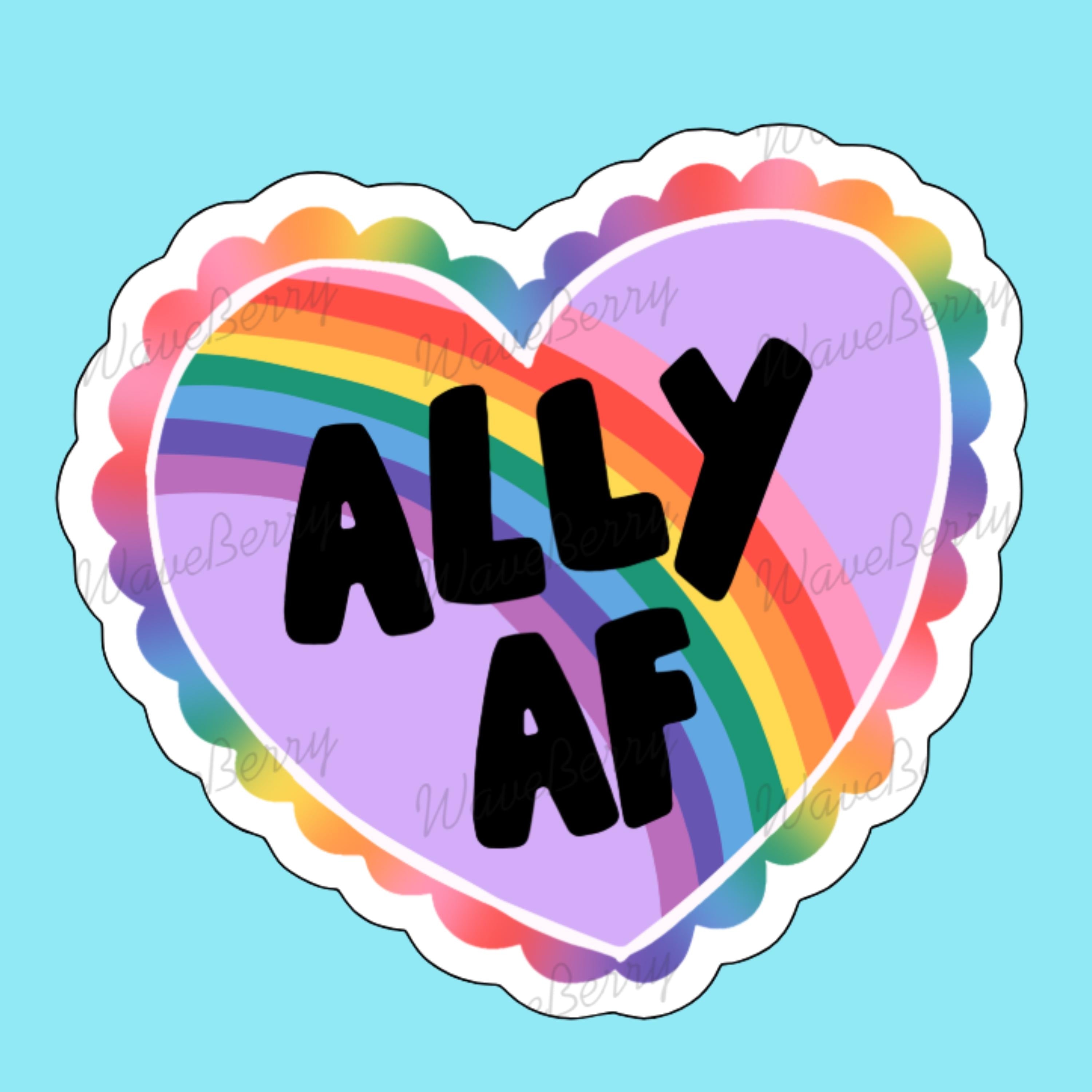 Rainbow Heart Ally Sticker: LGBTQIA+ Support Decal