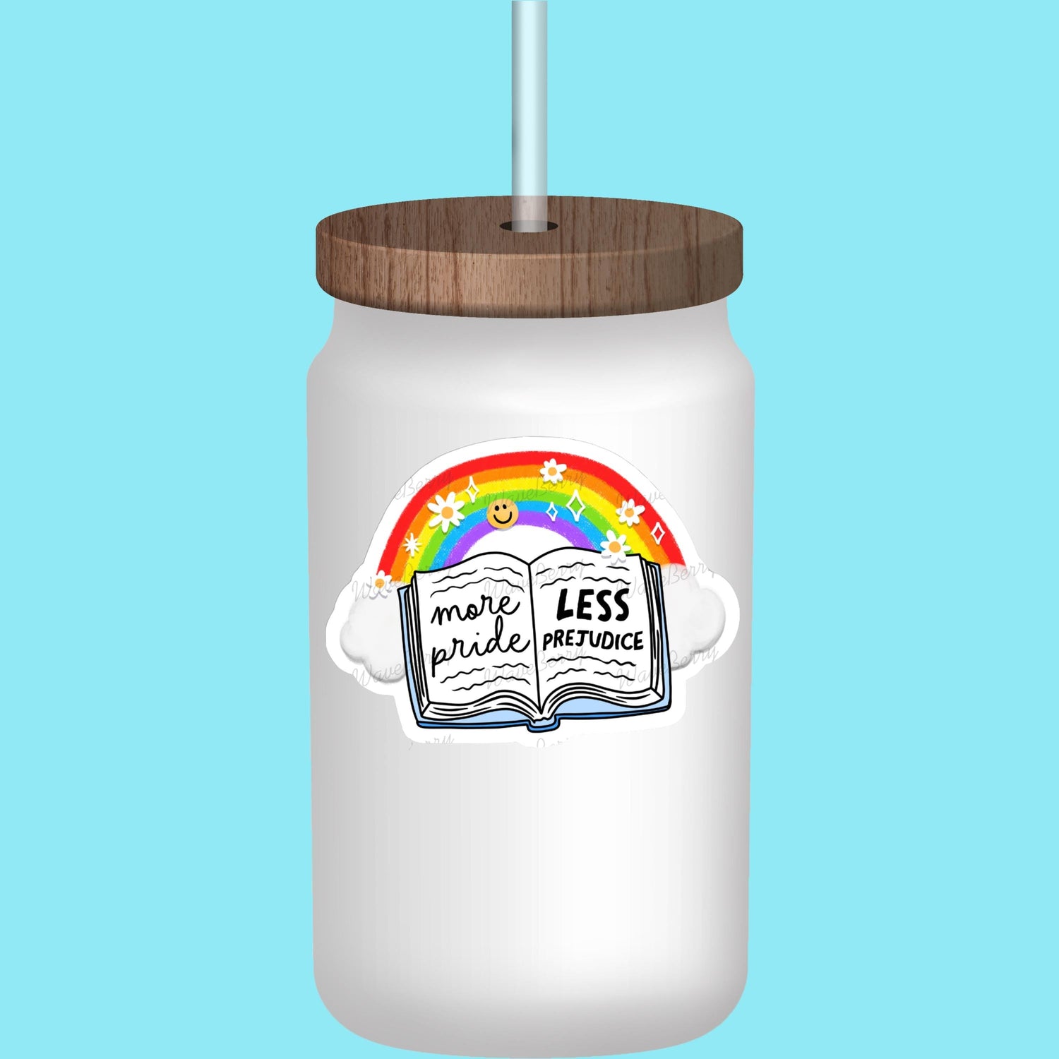 Rainbow Book LGBTQ+ Pride Sticker: More Pride, Less Prejudice