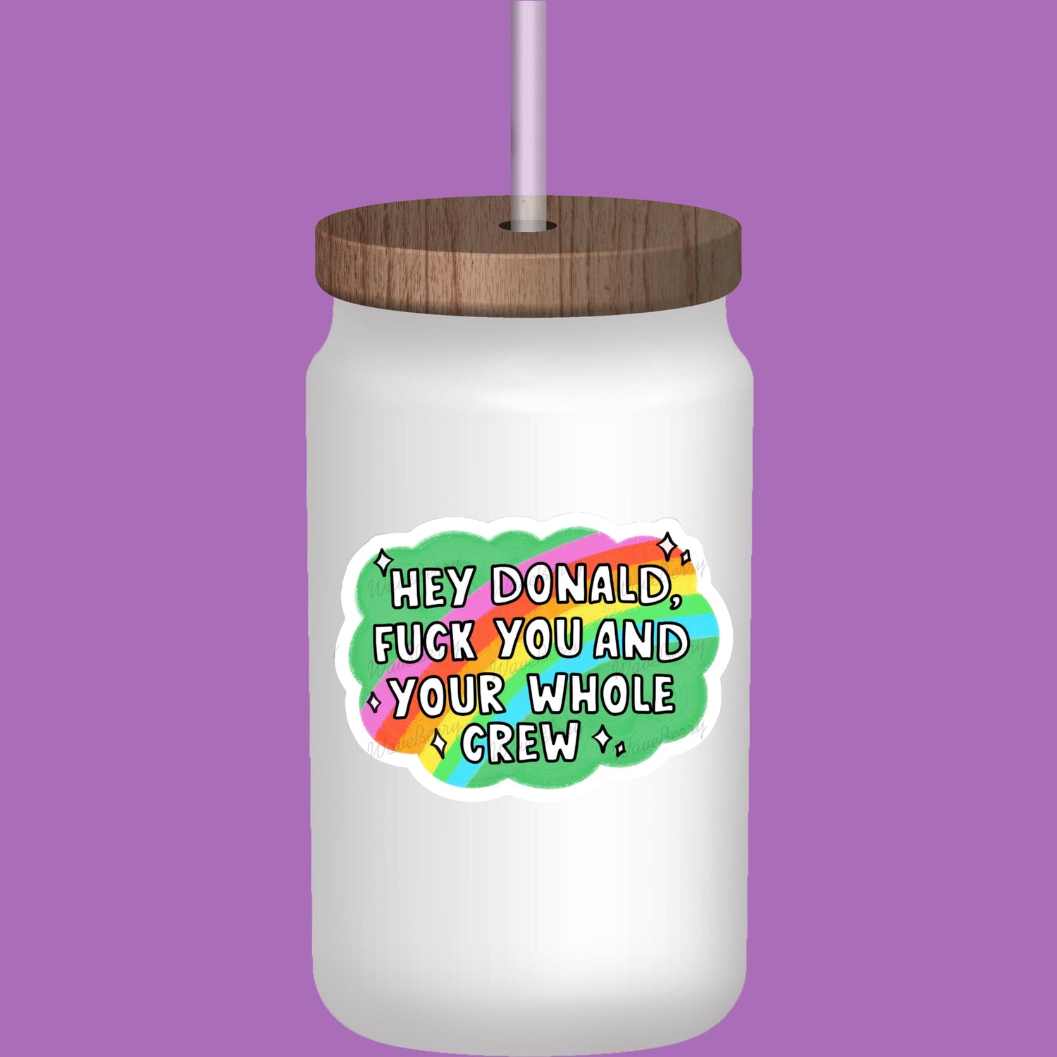 Anti Trump Political Sticker: Rainbow Vinyl Decal