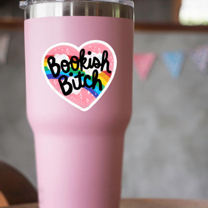 Bookish Bitch Sticker | Funny Rainbow Book Lover Decal