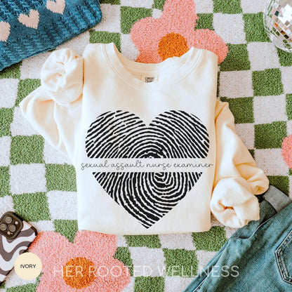 SANE Nurse Lightweight Crewneck Sweatshirt | Sexual Assault Nurse Examiner Awareness Sweater, Graduation Gift for SANE RN, Forensic Nursing