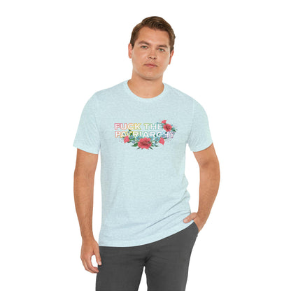 Feminist Floral T-Shirt: Anti-Patriarchy Rainbow Pride Tee