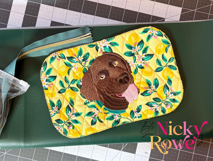 Quilted Pet Portrait Embroidered fanny Pack with Quick Release Buckle - NO AI