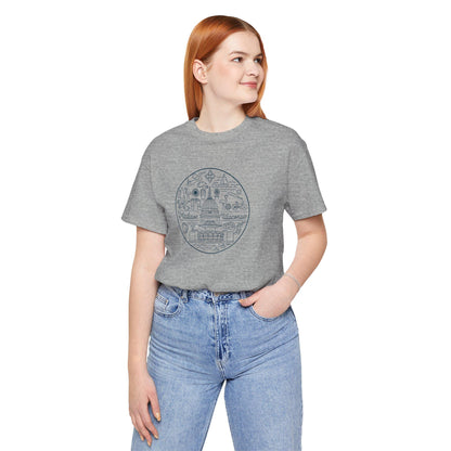 Madison Wisconsin Landmarks Tee: Minimalist Line Art Souvenir