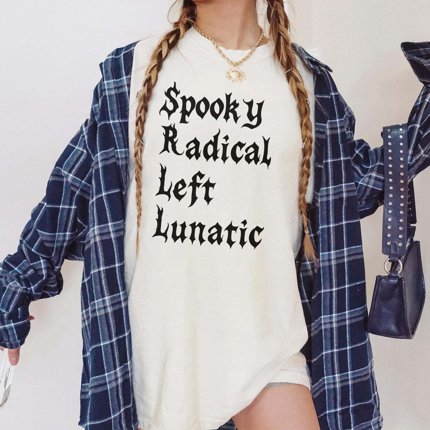 Spooky Radical Left Lunatic Shirt, Funny Halloween Graphic Tee, Unisex Trendy Casual Top, Bold Statement T-Shirt for Halloween