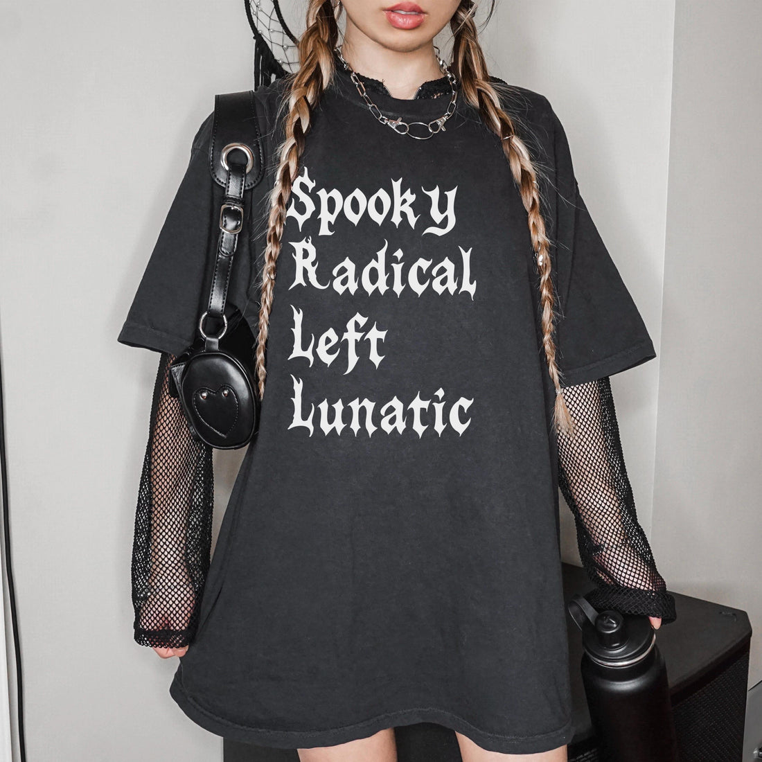 Spooky Radical Left Lunatic T-Shirt, Trendy Graphic Tee, Gothic Streetwear, Punk Style Top, Halloween Novelty Shirt