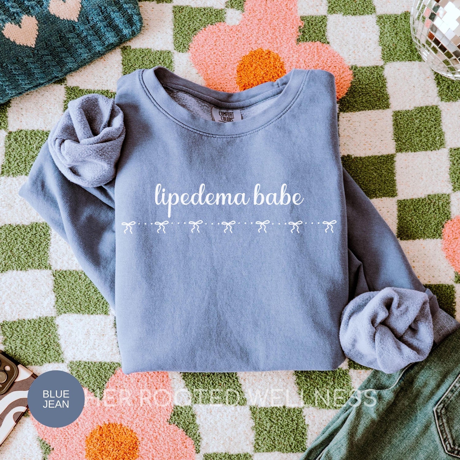 Lipedema Babe Lightweight Sweatshirt | Coquette Comfort Colors Lipoedema Jumper | Lipedema Warrior Creweneck Sweater | Bows Lipadema Apparel