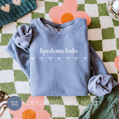 Lipedema Babe Lightweight Sweatshirt | Coquette Comfort Colors Lipoedema Jumper | Lipedema Warrior Creweneck Sweater | Bows Lipadema Apparel
