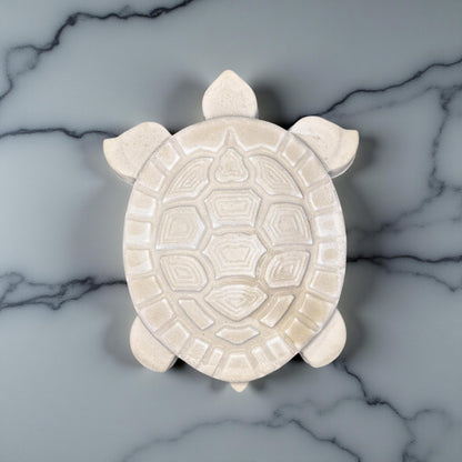 Concrete Turtle Stepping Stone – Garden Turtle Decor – Paintable Cement Yard Art – Outdoor Pathway Stone – Unsealed