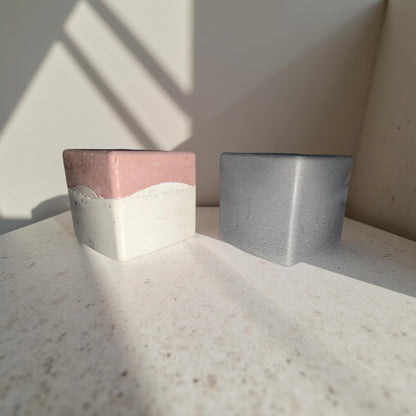 Minimalist Concrete Door Stop: Modern Cube Bookend, Industrial Decor