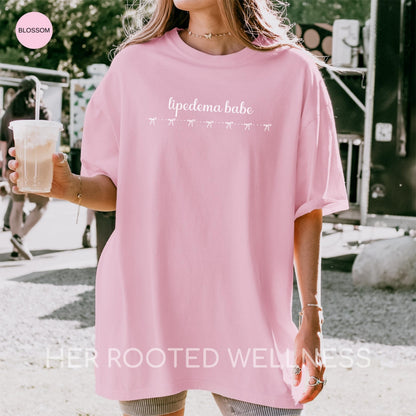 Lipedema Babe Shirt | Comfort Colors Lipoedema Awareness T-Shirt | Coquette Bows Tee | Advocacy Apparel | Adipose Disease Warrior Gift