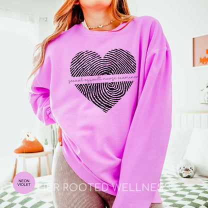 SANE Nurse Lightweight Crewneck Sweatshirt | Sexual Assault Nurse Examiner Awareness Sweater, Graduation Gift for SANE RN, Forensic Nursing