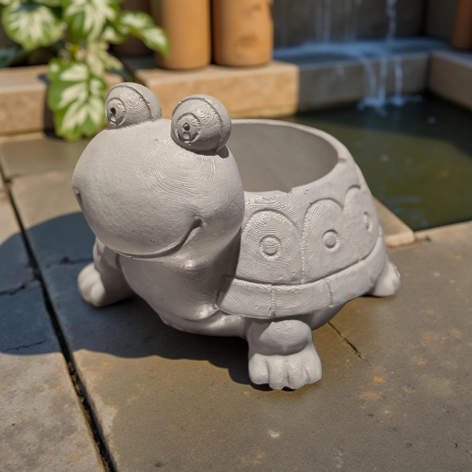 Smiling Concrete Turtle Planter(Indoor/Outdoor Use)