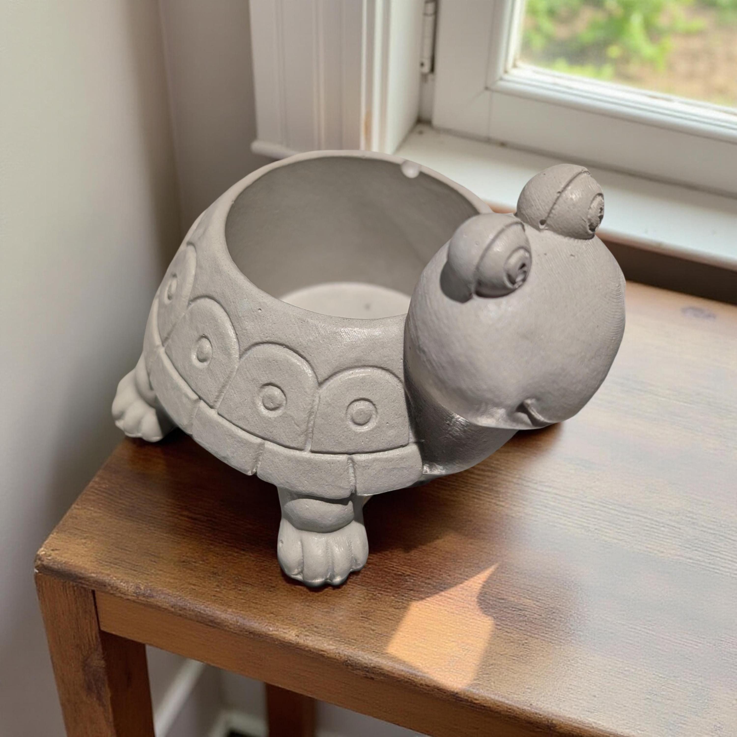 Smiling Concrete Turtle Planter(Indoor/Outdoor Use)