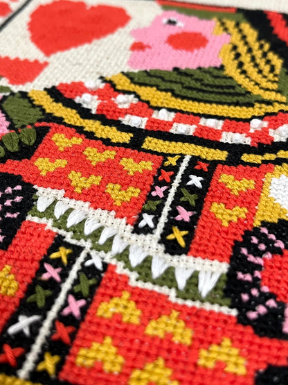 QUEEN of HEARTS cross stitch PDF only
